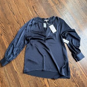 brand new Joie silk top with extra button